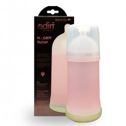 رضاعة اديري للمواليد 281مل 6-9 شهور وردي Adiri NxGen Stage 2 Nurser Medium Flow Baby Bottle