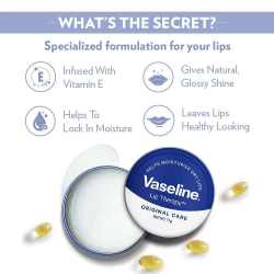 مرطب يستخدم للترطيب من فازلين 17 جرام VASELINE LIP THERAPY ORIGINAL TIN EXPORT