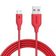انكر كابل مايكرو للهواتف الذكية يو اس بي لون احمر 1.8 متر PowerLine Micro USB (6ft / 1.8m) / RED