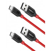 كابل انكر بور لاين حبتين 3ft احمر يو اس بي 2Pack Anker PowerLine+ USB-C to USB A 2.0 Cable 3ft  / Red