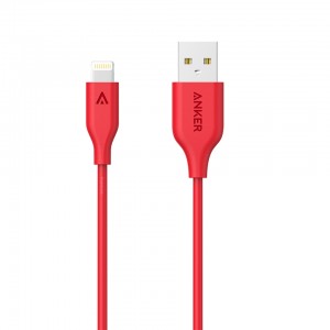 انكر كابل باور لاين 3ft احمر للايفون  Anker PowerLineLightning Cable 3ft / Red