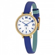 ساعة مارك باي مارك جاكوبس(أزرق) MARC BY MARC JACOBS (Sally) Round Leather Strap Watch, 28mm - Dark Blue